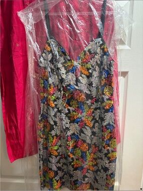 Sequined Floral Slip Dress in Multicolor